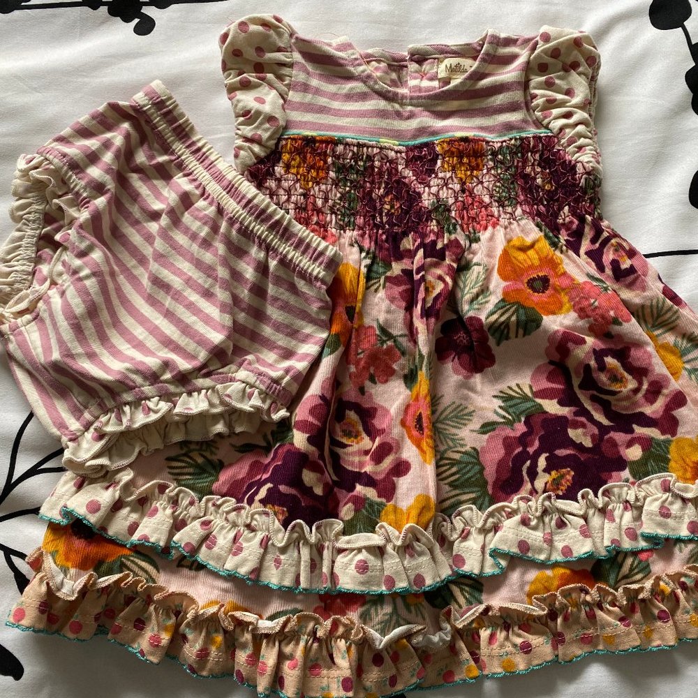 Matilda Jane Dress and Bloomers 6M-12M
